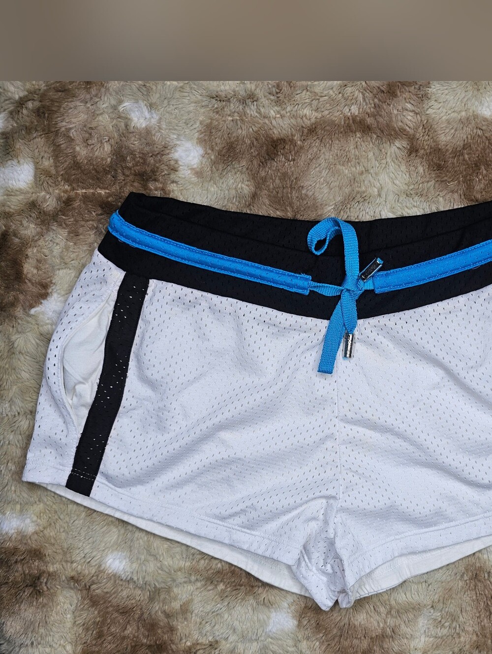 Just Cavalli Beachwear White Mesh Swim Shorts Women’s Medium Y2K Designer
